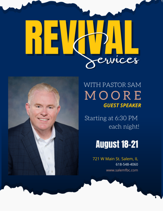 Yellow Blue Minimalist Church Revival Event Flyer